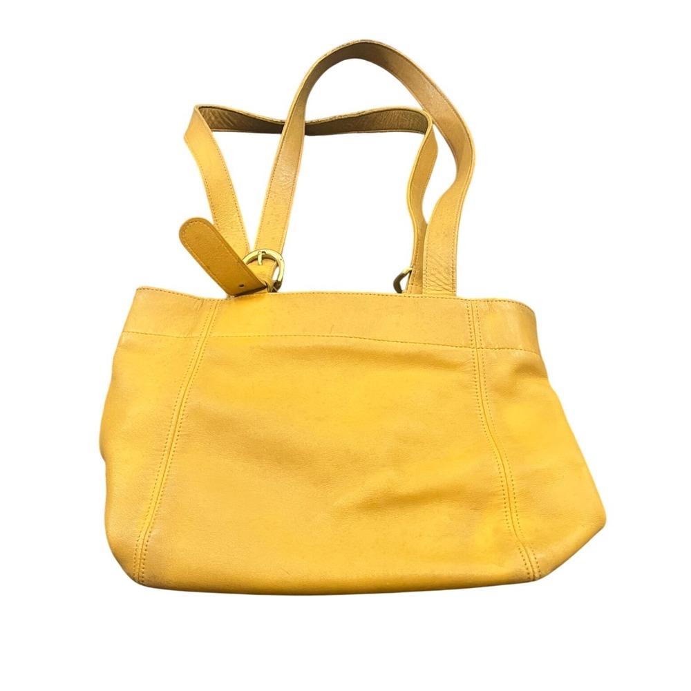 Vintage Coach Waverly Soho Yellow Leather Purse Buckle Shoulder Bag 4157‎